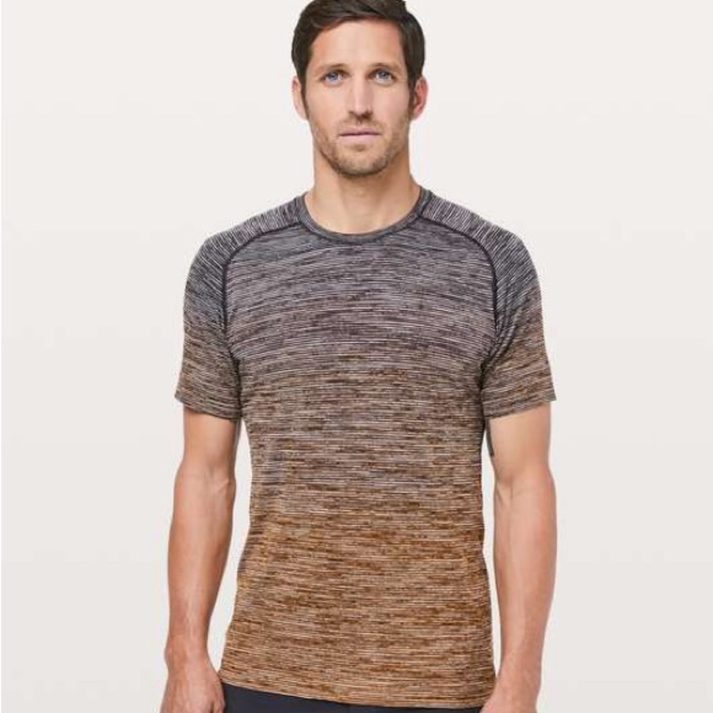 Lululemon Men's Metal Vent Tech Short Sleeve shirt in a Dark Adobe Fools Gold - Picture 1 of 6